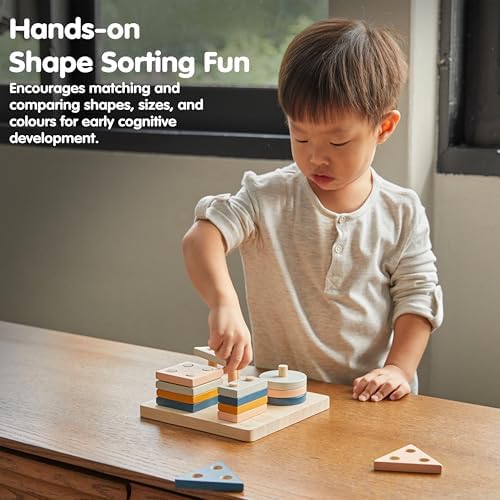 PlanToys® Geometric Sorting Board Orchard Shade, Montessori Kids Shape Toy - Image 5