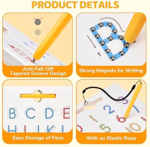GAMENOTE Magnetic Letter Number Board Double Sided, ABC 123 Tracing Set - Image 5