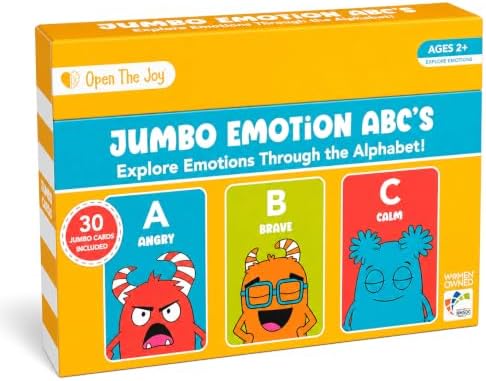 Open The Joy Jumbo ABC Emotion Cards, SEL Flashcards for Kids Ages 3+ by OpenTheJoy