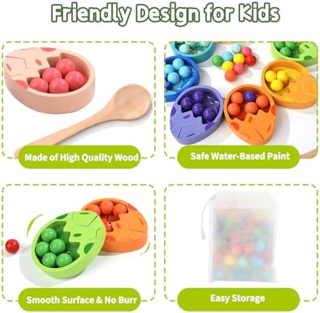 Wooden Dinosaur Egg Math Counting Game,Fine Motor Skill - Image 6