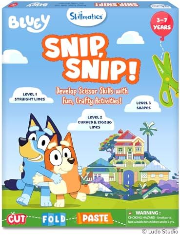Skillmatics Snip Snip Bluey, Scissor Skills Toy, Felt Craft, Gift for Kids by Skillmatics