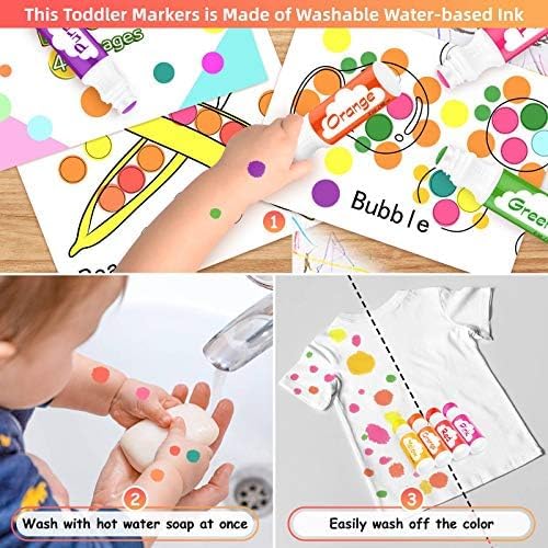 Soucolor 48-Pack Washable Dot Markers for Kids & Toddlers 12 Vibrant Colors - Image 5