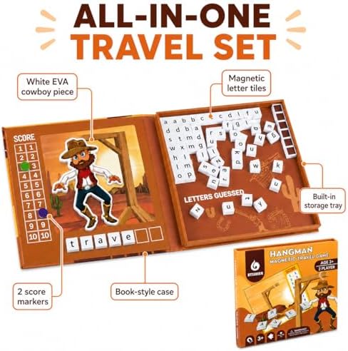 TRAVOFUN Magnetic Hangman Game | Travel Games for Kids Ages 4-8 - Image 2