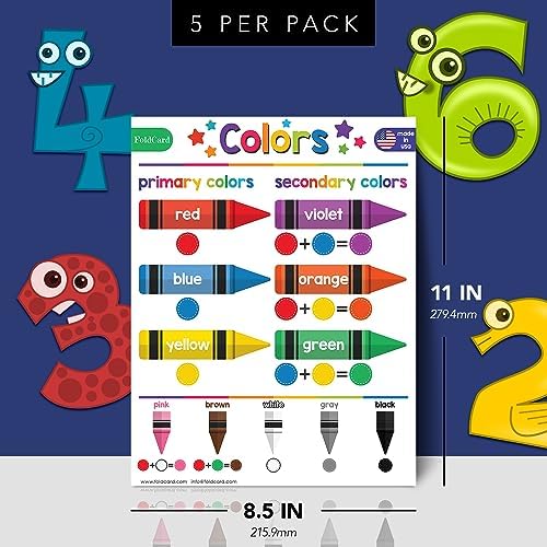 FoldCard Colors Chart Educational Poster 8.5x11 5pk - Image 2