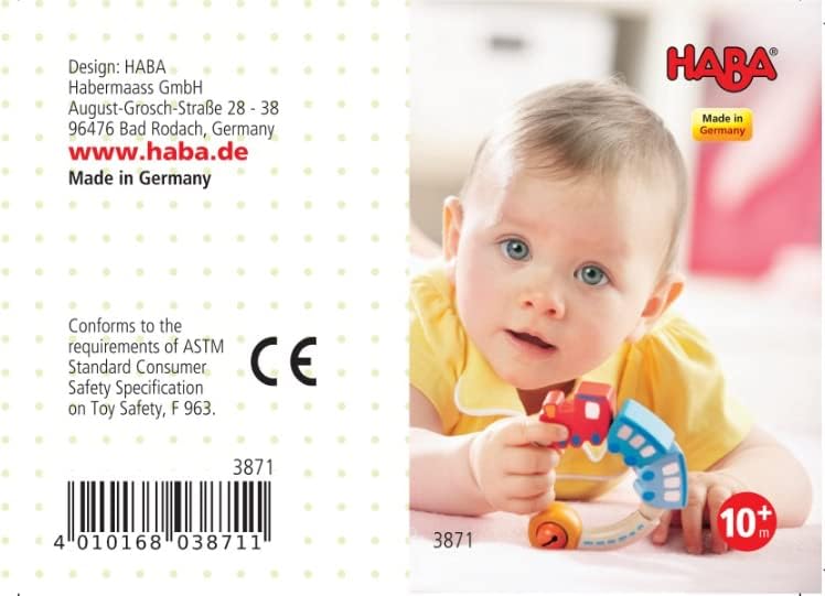 Haba Jingle Train Wooden Rattle Clutching Toy - Image 3