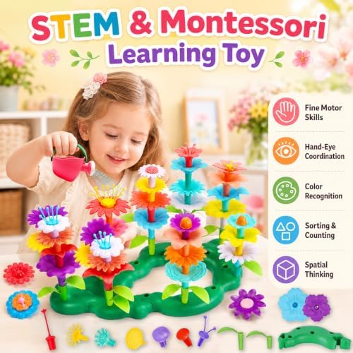 FUNZBO Flower Garden Building Toys Set - STEM Montessori Toys for Girls - Image 3