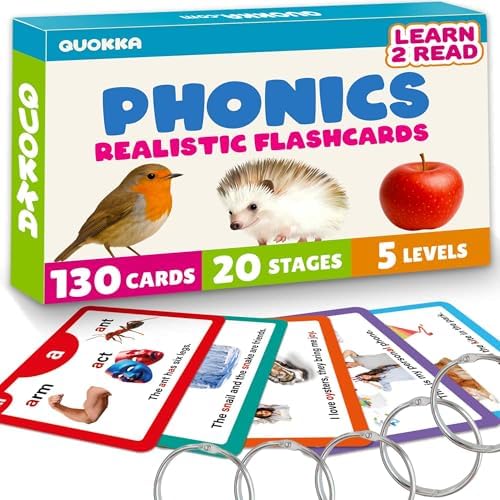 ABC Learning Flash Cards for Toddlers 3-5 - Flash Cards for Kids Ages 4-8 by QUOKKA