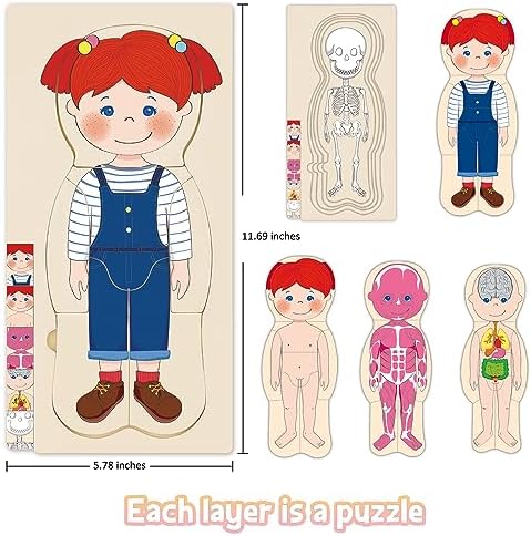 Wooden My Body Puzzle for Kids, Girls - Image 2