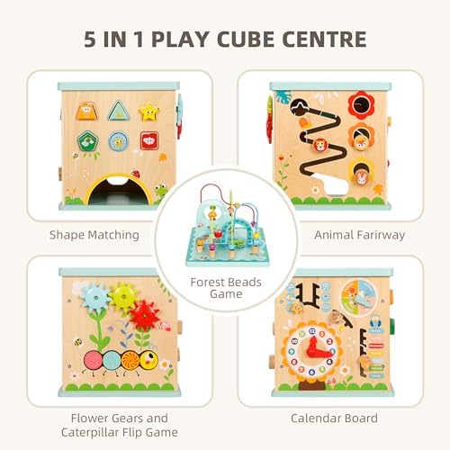OOOK 5 in 1 Activity Center, Baby Activity Table with 5 Sides Play Features - Image 3