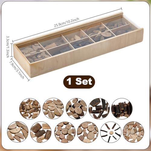 PH PandaHall Wooden Unfinished Craft Kits, Natural Wood Slices Loose Parts Play Materials Art Supplies for DIY Painting Building Sorting Activities Projects - Image 2
