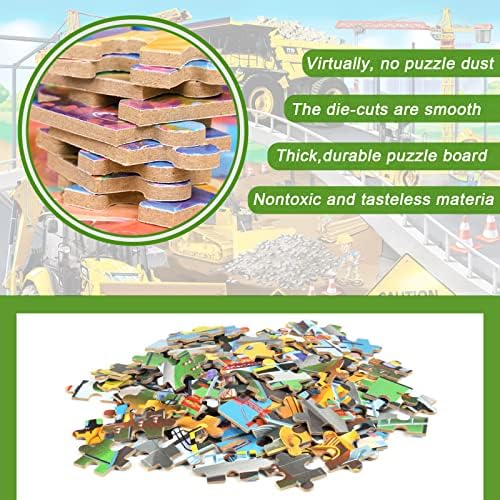 LELEMON Puzzles for Kids Ages 4-8,Construction Site 100 Piece Puzzles for Kids,Educational Kids Puzzles Jigsaw Puzzles in a Metal Box,Children 100 Piece Puzzle Games Puzzle Toys for Girls and Boys - Image 5