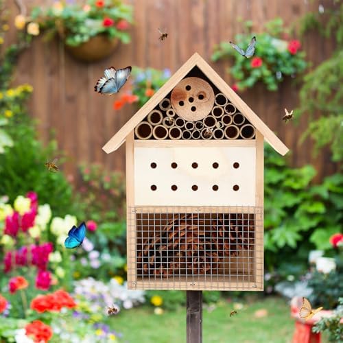 Leinuosen 4 Set Bug Hotel Kit, DIY Cedar Insect House for Bee Ladybug - Image 4