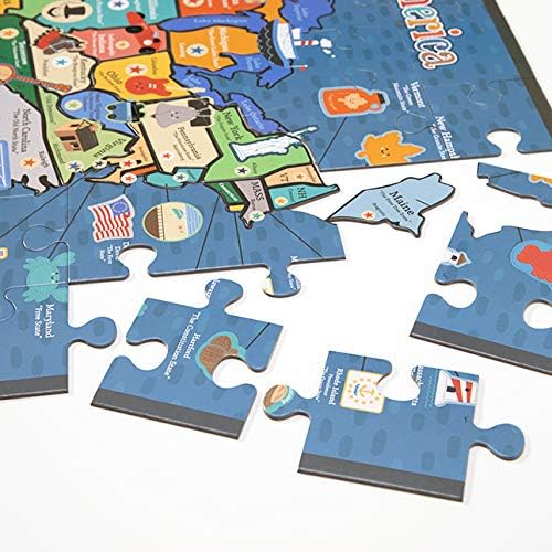 Fat Brain Toys Giant 100 Piece USA Map Puzzle - State-Shaped Jigsaw Pieces, Ages 5+ - Image 3