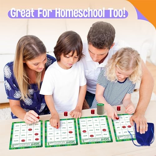 SpriteGru Sight Word Bingo Game, 160 Sight Words Learn to Read Level 3 & Level 4 Bingo Board Game Dolch's & Fry's Words Lists for Kindergarten and Preschool Kids 4-8, Perfect for Classroom & At Home - Image 6