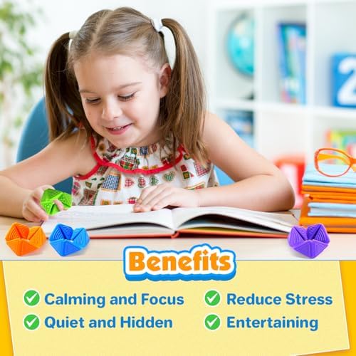 KLT Fidget Sensory Toys for Kids: Quiet Silicone Sensory Flip Cube with Textures - Calming Toys for Autism Kids Stress Reduce - ADHD Fidget Toys for Classroom Focus - Image 3