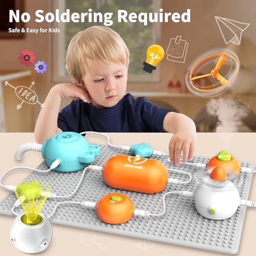 Circuit Kit for Kids 3-12, 25PCS STEM Blocks 80+ Projects Fan RGB - Image 4