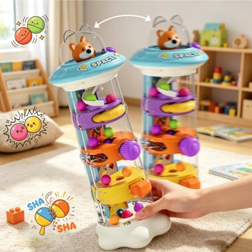 6-in-1 Montessori Educational Learning Ball Drop Toy,Cause and Effect Toys - Image 5