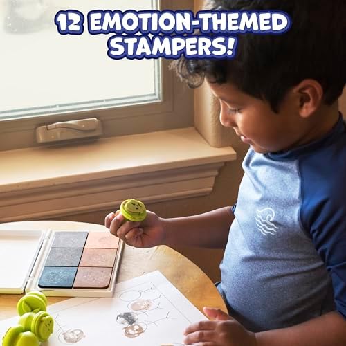 READY 2 LEARN Easy Grip Dough & Paint Stampers, Emotions, Set of 12 - Image 2