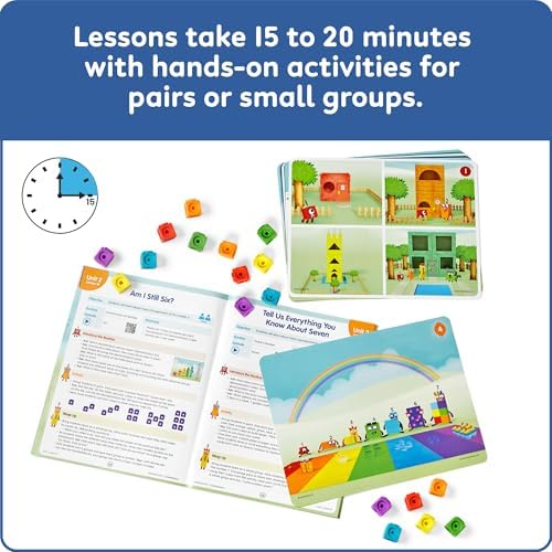 hand2mind Number Routines with Numberblocks Class Set, Preschool Learning Activities, Math Manipulatives Kindergarten, Counting Blocks, Linking Cubes, Kids Educational Toys - Image 4