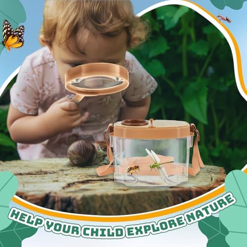 36 Pcs Bug Catcher for Kids, Bug Catching Kit with Insect Transfer, Tweezers, Magnifying Glasses, Sticks, Observation Cages, Shoulder Straps for Kids Gift(Beige) - Image 5