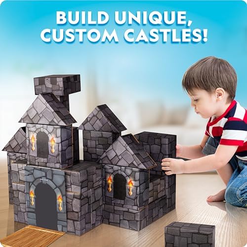 National Geographic Jumbo Cardboard Building Blocks 30-Piece Castle Set - Image 2