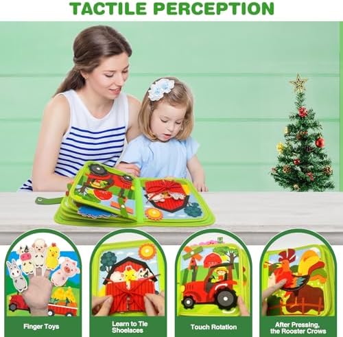 Busy Book for Toddlers, Montessori Toys Busy Board for Toddlers, Birthday Gifts for Boys & Girls, Quiet Activity Book with Life Skills, Cognition, Sorting - Autism Sensory busy book, Travel toys - Image 5