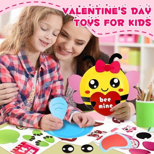 16 Pack Valentines Day Crafts for Kids, Toddler Crafts Paper Plate Art Kit Gift for 3 4 5 6 Year Old Boys Girls DIY Kids for Birthday Party Favor Preschool Classroom Party Games ﻿ - Image 5