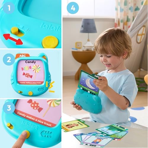 JOVA lalalark Learning Tablet for Kids 3-5, 200 Pages Talking Flash Cards with Sight Words & Games, Montessori Learning Toys for Words, Simple Math, Logical Thinking, Easter Basket Stuffer - Image 6