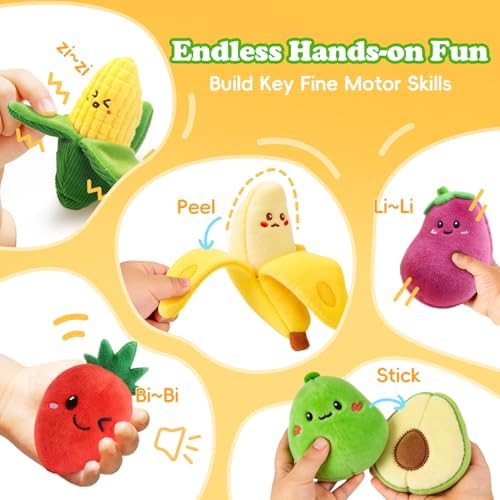 SAIMAND Baby Toys 6-12 Months,16PCS Montessori Plush Sensory Play Food Gift - Image 2