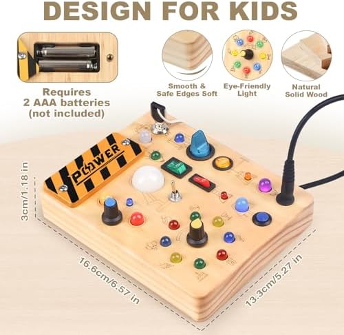 LED Busy Board for Toddlers - Montessori Sensory Toys for 1 2 3 Years Old - Image 5