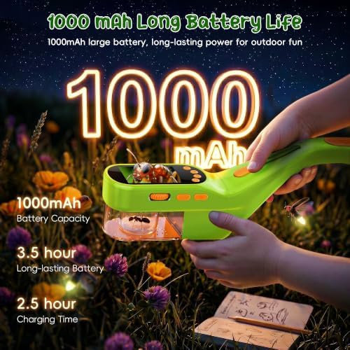 CIMELR Bug Catcher for Kids with 2.4" Screen, 500X Digital Microscope, 1080P Photo/Video, 1000mAh Battery, 8 LED, PC Real-Time Imaging, STEM Nature Toy & Gift for Boys Girls Ages 3-12 - Image 4