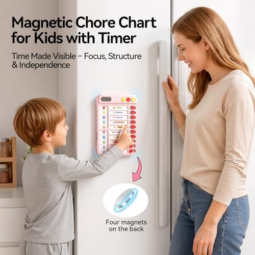 2-in-1 Chore Chart with Visual Timer for Kids 21PCS Magnetic Planning Board - Image 4