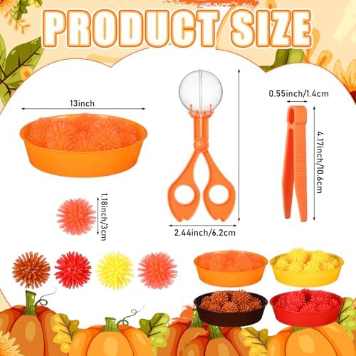 Leitee 71 Pcs Sensory Bin Filler,Orange,Autumn - Image 2
