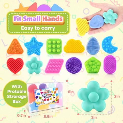 Squishy Fidget Toy for Kids : 12Pcs Soft Textured Sensory Toys for ADHD - Image 6
