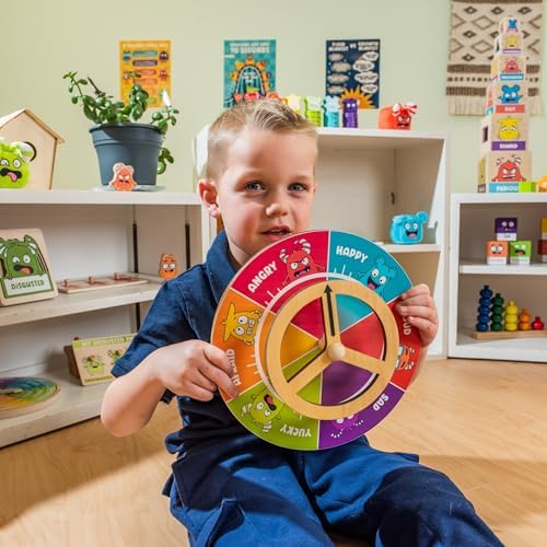 Open The Joy Steer Your Emotions Wheel – Wooden Emotional Regulation Steering Toy for Kids | SEL Tool for Toddlers and Preschool | Teaches Feelings & Self-Regulation | Ages 3+ - Image 5