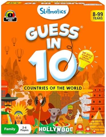 Skillmatics Guess in 10 – Countries of The World, Trivia Card Game by Skillmatics