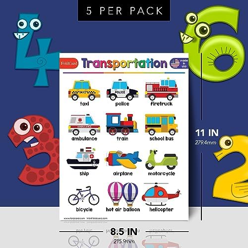 FoldCard Transportation Chart Educational Poster 8.5x11 5pk - Image 2