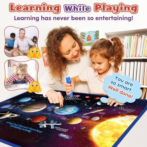 Bilingual Interactive Solar System Poster for Kids – Educational Talking Space Poster for Kids Aged 3-12, STEM Learning Toy, Ideal for Classroom & Home, Space-Themed Wall Decor - Image 6