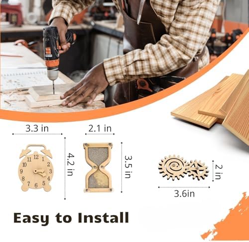 5 pieces Busy Board Diy Parts - DIY Materials for Parents - Sensory Board Accessories -Wooden Activity Parts -Maze-Learning Clock- Gear-Sand Clock-Learn to Tie Shoe Laces- Montessori Educational Items - Image 2