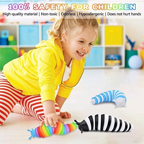Cevioce Fidget Slug Toy,3Pcs Sensory Slug Fidget Toy for Kids & Adults, Cute 3D Articulated Stim Toy - Easter Gifts for Kids Boys Girls ADHD Autism Easter Basket Stuffers for Kids Toddlers - Image 5
