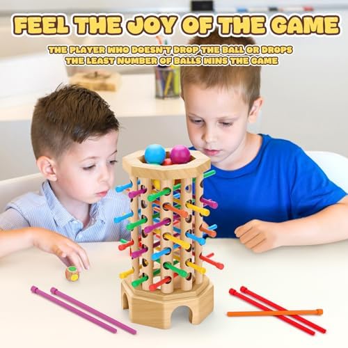 Wooden Ball Drop Board Game for Kids Ages 3-6, Montessori Family Game - Image 6