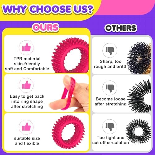 Fidget Toys Sensory Rings for Kids: Quiet Textured Ring 18 Pack - Sensory Toys for Kids with Autism - Calming Corner Bulk Fidgets for Classroom Prize - Party Favors Goodie Bag Fillers - Image 2