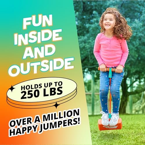 Flybar My First Foam Pogo Jumper for Kids Fun and Safe Pogo Stick for Toddlers, Durable Foam and Bungee Jumper for Ages 3 and up, Supports up to 250lbs (Orange) - Image 5