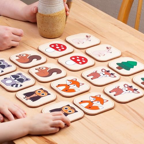 Felt Matching Game for Ages 2–4 – Soft and Safe for Ages 1+ – Montessori Memory Game – Sensory Flash Cards – Best Educational Gift for Ages 1–3 - Woodland Animal Theme - Image 6