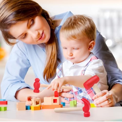 3pcs Wooden Mallet Toy Hammer Simulation Wooden Hammers Small Plastic Toddler Fake Hammer Portable Maintenance Kids Tools Toys Pretend for Boys Girls - Image 7