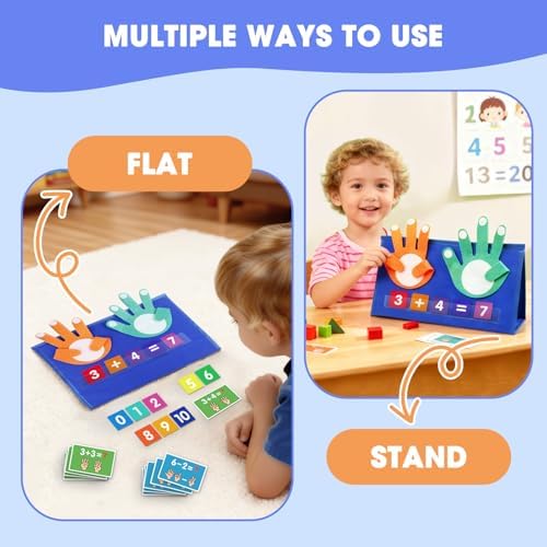 Auchq Preschool Learning Toys for Toddlers 3 4 5 Years Old, Montessori Educational Math Manipulates Number Counting Blocks for Kids, Finger Counting Math Desktop Toy for Boys Girls Birthday Gifts. - Image 4