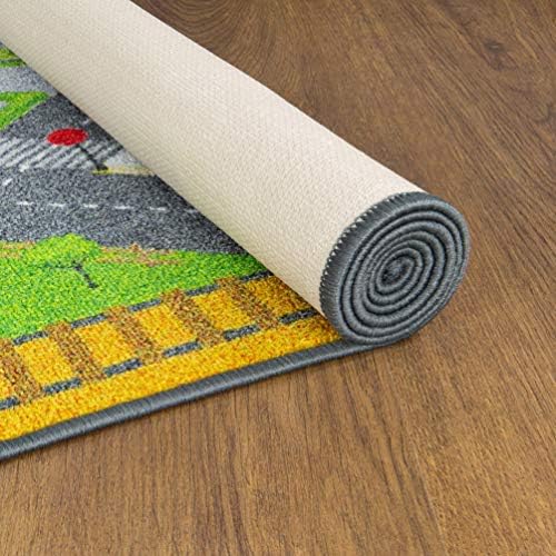 KC Cubs 3x5 Country Farm Construction Car Road Street Rug – Educational Carpet Play Mat for Kids, Toddlers, Nursery, Classroom, Playroom, Baby Daycare - Image 5