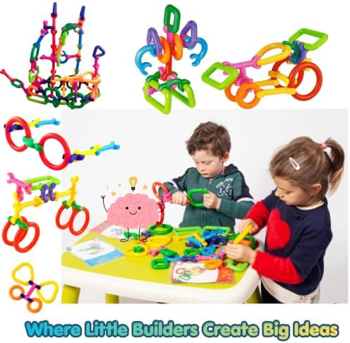 Click & Create Builder Set (80 pcs) - STEM Educational Interlocking Building Blocks for Kids Ages 2-7, Creative Construction Toy for Boys & Girls, Colorful Fine Motor Skills Toy - Image 6