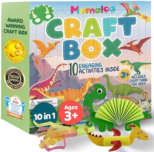 Mumaloo Kids Craft Kit – 10 Dinosaur Art Activities, Ages 4–8 by Mumaloo
