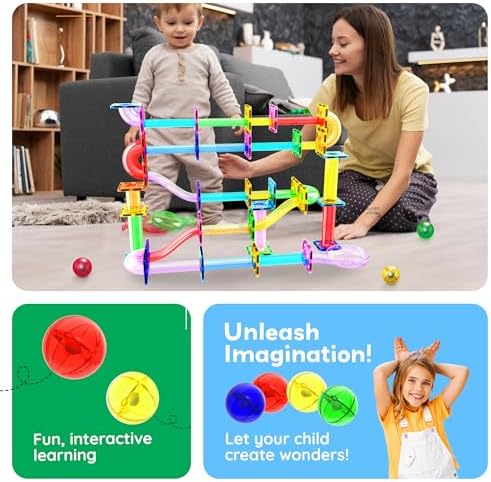 PicassoTiles Marbles for Magnetic Block Tiles Race Track Building Maze Set - Image 5